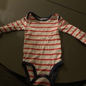 Carter's Red and Gray Striped Bodysuit